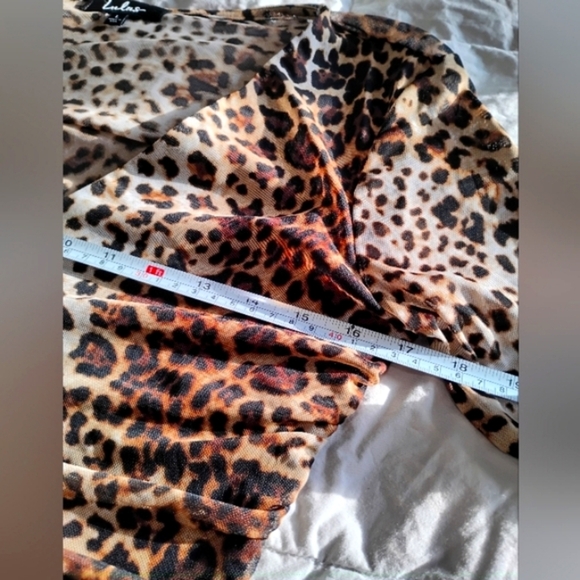 Lulus 90's Sheer Leopard Print Long Sleeve Top - Picture 9 of 10